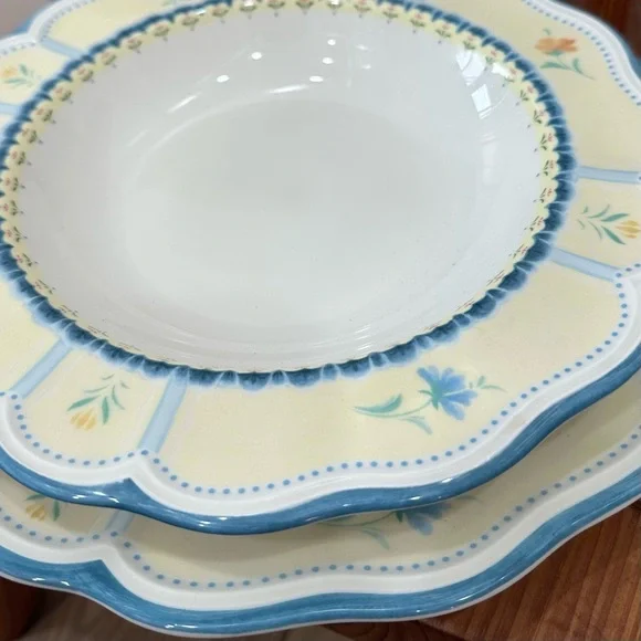 Set of 2 Lenox Provencal Garden Provencal Blossom Dinner Plate Soup Pasta Bowl - Picture 10 of 10